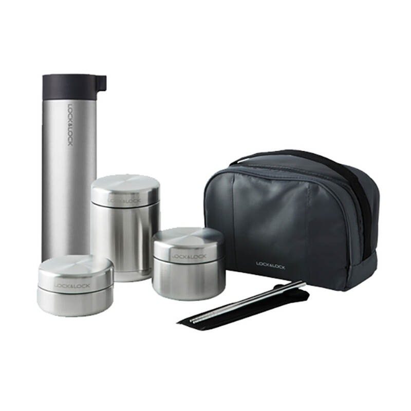 Bộ Hộp Cơm Giữ Nhiệt Thieps Không Gỉ 6 Món Kèm Bình Giữ Nhiệt 400ml LocknLock - LHC8016S01, , large image number null